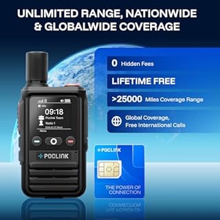 Lifetime Free Global Walkie Talkies Long Range, POC-1 Lite, 4G LTE Unlimited Range POC Two-Way Radios with Bluetooth & APP, Rechargeable Walkie Talkies, Support User Self-Group Creation