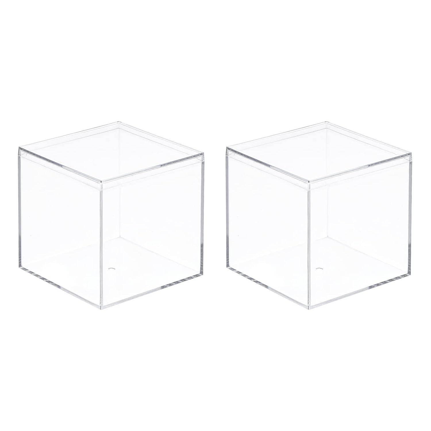 MECCANIXITY Clear Acrylic Plastic Storage Box Square Cube Display Case with Lid 6 1x6 1x6 1cm Container Box