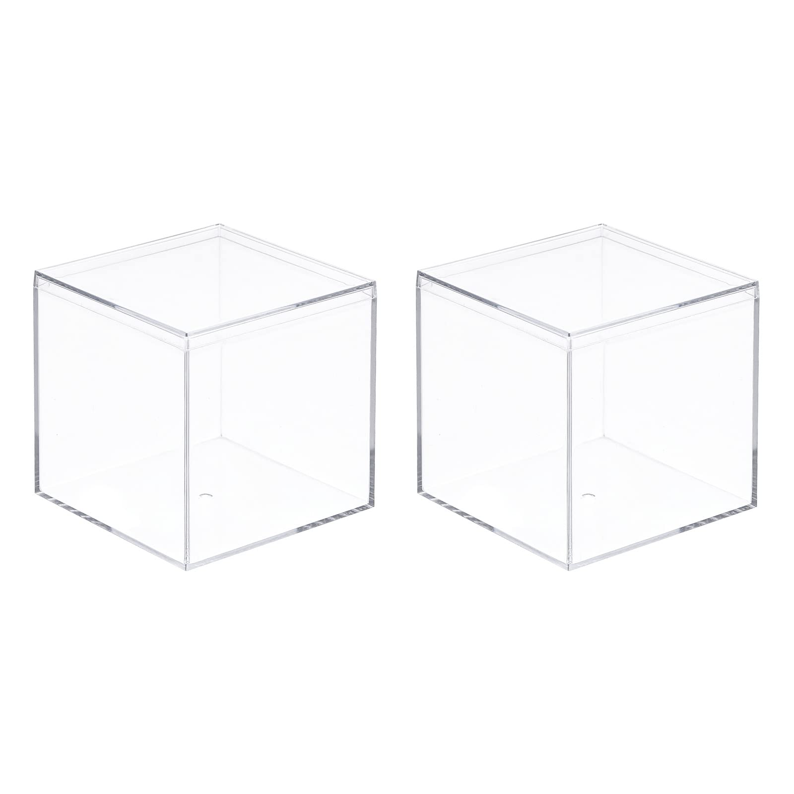 MECCANIXITY Clear Acrylic Plastic Storage Box Square Cube Display Case with Lid 6 1x6 1x6 1cm Container Box