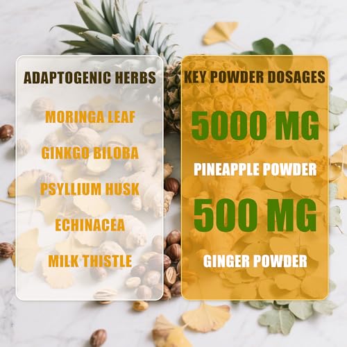 Pineapple Ginger Shots, Ginger Powder | Turmeric Supplement, Magnesium, Vitamin C, D, B12 | Digestive Health & Antioxidant | Gluten Free, Non-GMO | 6.35 Oz, Spoon Provided - Image 5