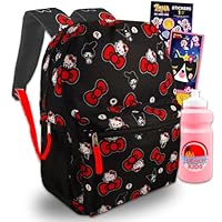 Hello Kitty Backpack for Girls - Bundle with 16\u201D Hello Kitty School Backpack with Front Pocket Plus Water Bottle, Stickers, More | Hello Kitty Backpack for School