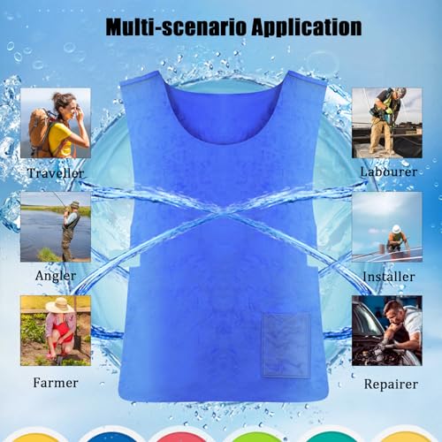 Cooling Ice Vest for Men Women,PVA Water Activated Evaporative Cool Cold Vest for Hot Weather Working Running4