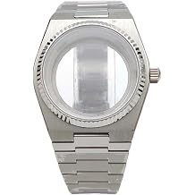 40mm Integrated Bracelet Watch Case Kit, Fits NH35 NH36 Movement 31.8mm Dial, Stainless Steel Retro Watch Case for Tissot PRX