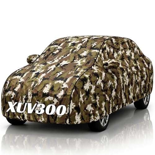 Image of Safe-Cars New Jungle 100% Waterproof XUV300 Car Cover | Polyester Car Body Cover for Rain & Sun | UV Protection, Dustproof, Scratch Resistant, Windproof, Heat Resistant, Custom Fit
