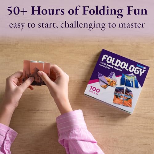 FOLDOLOGY - The Origami Puzzle Game! Brain Teasers for Tweens, Teens & Adults | Stocking Stuffer, Gift for Ages 10+, Travel Game, Hands-On STEM Toy | Fold the Paper, Complete the Picture | 100 Puzzles - Image 5