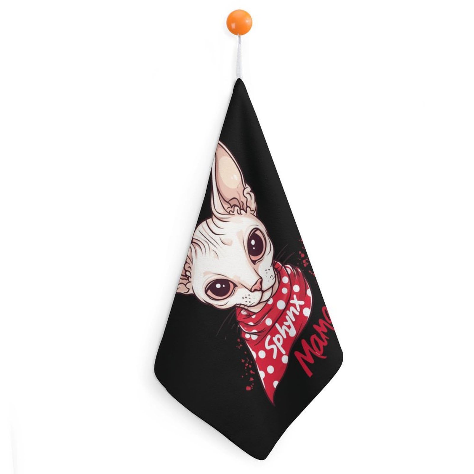 TXFBTRFSA Sphynxes-Mamas Cat Hand Towels with Hanging Loop Kitchen Towel Handkerchiefs Cleaning Cloths