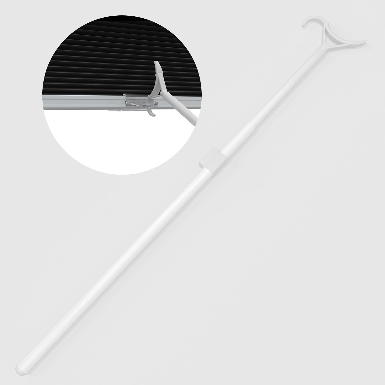 Photo 1 of MYshade Draw Rod for Cordless Window Shades and Blinds,Roller Shades, Zebra Shades, Cellular Shades, Aluminum Rod, Easy to Pull The Shade Up and Down, 1Pack, White.