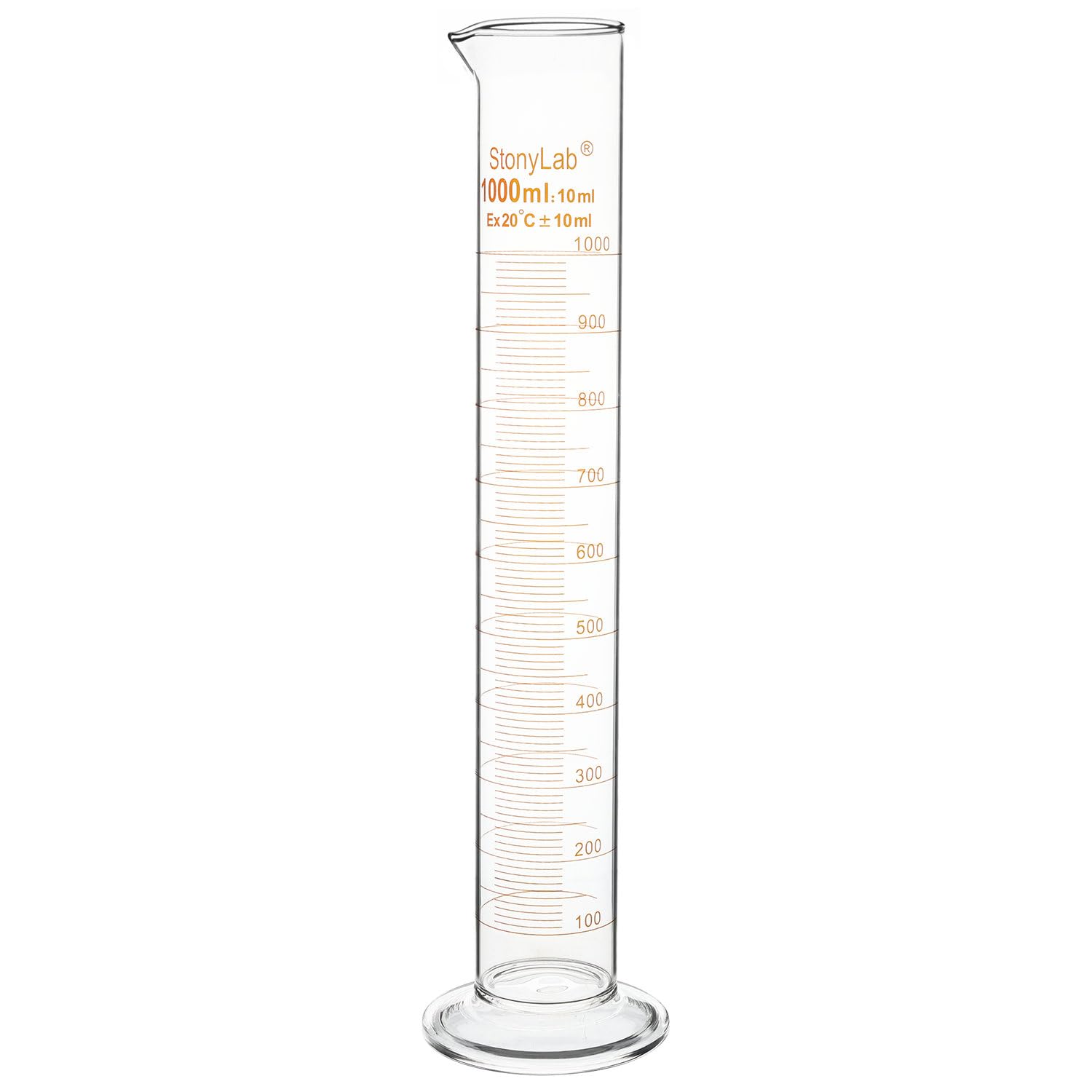 Graduated Cylinder Vetro Borosilicato 1000 ml, Cilindro Graduato Vetro Pesante