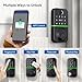 Smart Door Lock Deadbolt with Keypad: Keyless Entry Door Lock - Fingerprint Lock for Front Door - Electronic Lock with Bluetooth and APP Control