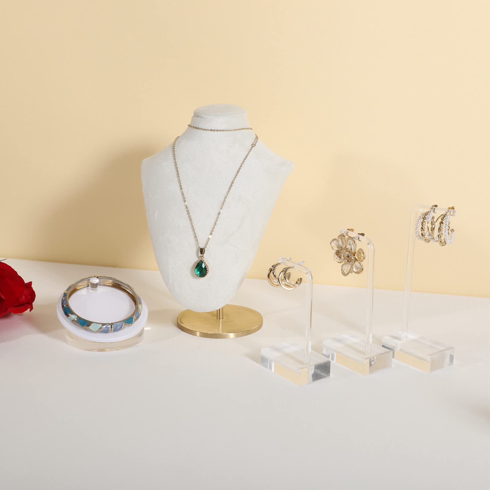 Nuovo Modello Di Alta Qual&agrave; Busto Mostra Mostra Velluto Esposore Per Gioielli Collana Pendenti Manichino Porta Gioielli Organizzatore Colori