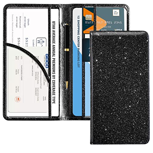 Image of CoBak Car Registration and Insurance Holder | Vehicle Glove Box Organizer, Auto Truck Compartment Document Case with Magnetic Closure for Insurance & Driver License