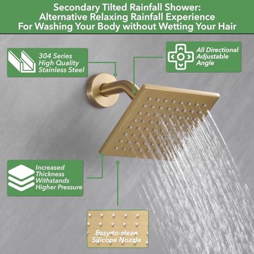 VANFOXLE-Shower-Faucet-Set-Brushed-Gold-Shower-SystemPush-Button-Diverter-Shower-Faucet-with-2-in-1-Handheld-Wall-Mount-10-Inch-Shower-Head-with-6-Inch-Shower-Head VANFOXLE Shower Faucet Set Brushed Gold Shower SystemPush Button Diverter Shower Faucet with 2 in 1 Handheld Wall Mount 10 Inch Shower Head with 6 Inch Shower Head