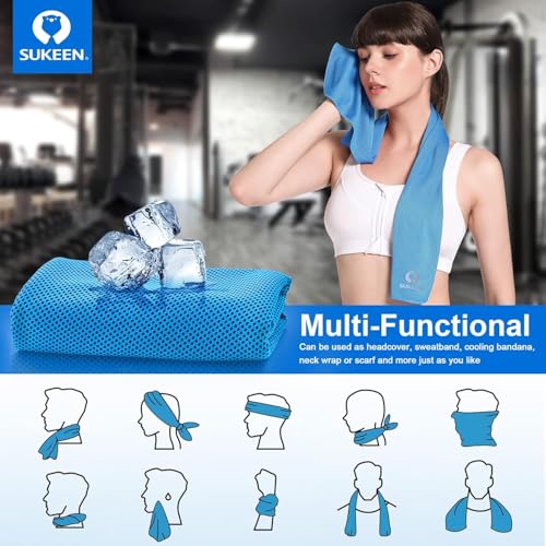 Image of KUEN [4 Pack] Cooling Towel (40 inchx12 inch), Ice Towel, Soft Breathable Chilly Towel, Microfiber Towel for Yoga, Sport, Running, Gym, Workout,Camping, Fitness, Workout & More Activities