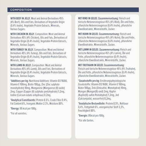 by Amazon Alleinfuttermittel für ausgewachsene Hunde, Fleischauswahl in Gelee, 4.8kg (48 Packungen mit 100g)