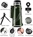 Monocular-Telescope 80x100 High Powered Monoculars High Definition for Adults High Powered with Smartphone Adapter Telescope Hunting Wildlife Bird Watching Travel Camping Hiking-Green