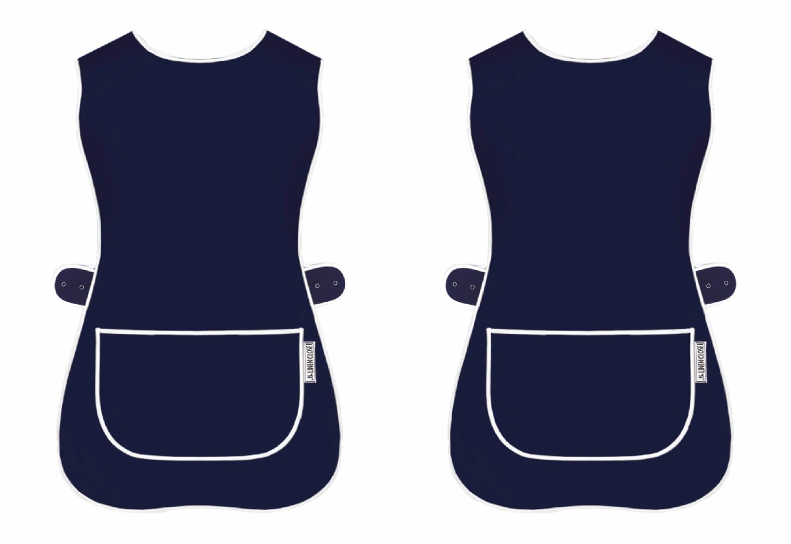 LINEN CLOSET Womens Tabards with Pockets for Ladies Cleaning Catering Chef Kitchen Aprons Unisex Hygea Tabard Apron Work Tabards Men