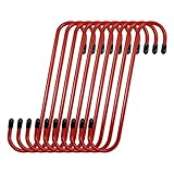 C Q CHANG QI 10 pcs Brake Caliper Hanger Hooks - with Rubber Tips for Automotive Work on Brake Axle and Suspesion Systems, Hardness Steel, Red Powder Coated Brake Caliper Hanger Hooks (10PC)