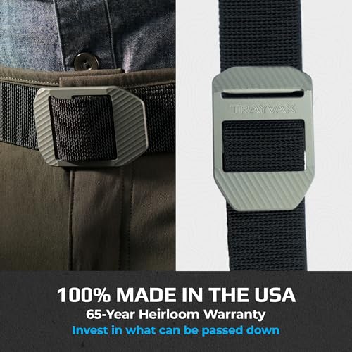 Trayvax Tactical Belt, Nylon Web Cinch Belt for Men and Women, Outdoor Hiking and Military Accessories, CNC Machined3