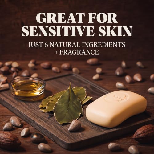 Image of Carolina Castile Soap Palo Santo & Sandalwood Bar Soap - Triple Milled for a Smooth, Silky Lather - Made with Unsaponified Olive Oil & Fair-Trade Cocoa Butter for a Soft, Daily Wash - 5 oz