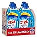 X•TRA Total 3+1 – 100 Lavages (4 x 1.25L) – Lessive Liquide Universelle – Linge Blanc et Couleurs – Propreté du linge