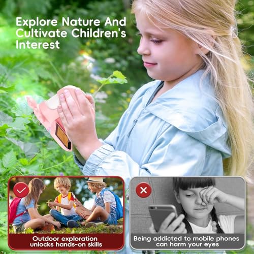 Image of Microscope for Kids, 2.0 Inch Digital Microscope with 1000X Magnification, Handheld Camera Mini Pocket Magnifying Glass, Educational Christmas Birthday Gifts Toys for Ages 3-12 Year Old, Pink