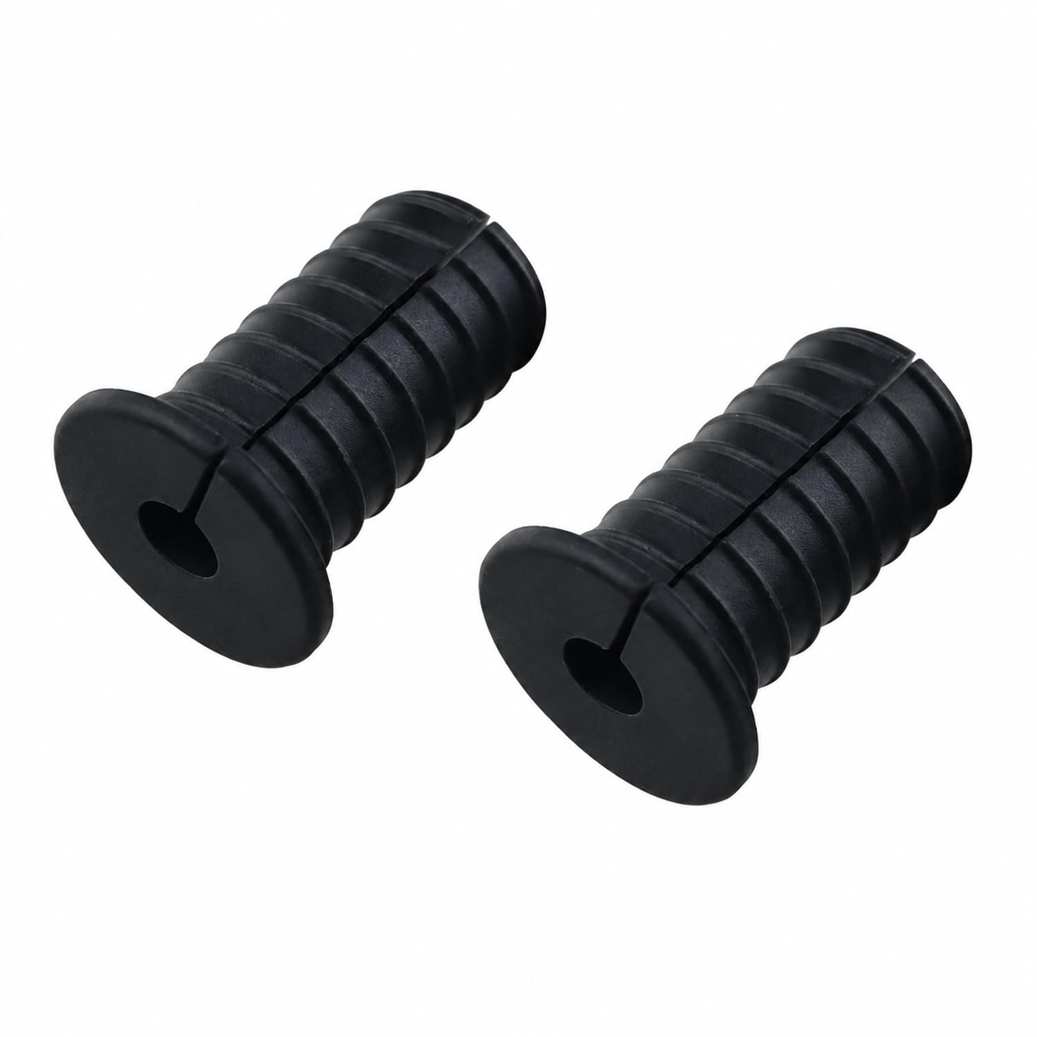 QZKJQDD 2Pcs Cable Grommet, Black Silicone Cable Entry Cover, Split Cable Wall Grommet for 3/4 Inch 19 mm Wall Hole, Cable Pass Through Grommets for HDMI, Ethernet, Power and TV Coax Cables