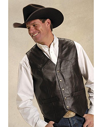 MENS BROWN LAMB NAPPA LEATHER VEST TALL FIT3