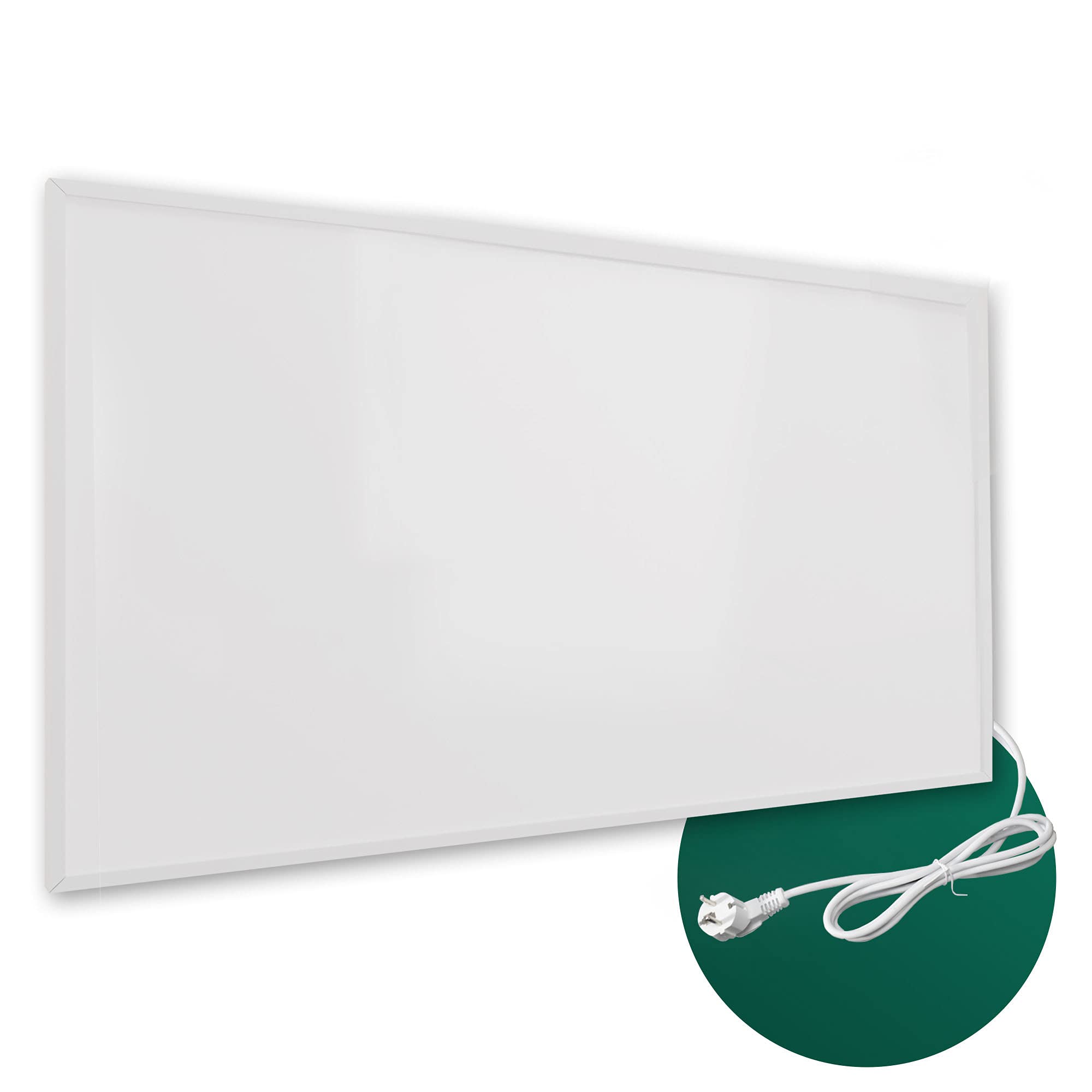 Ecowelle Infrarotheizung Classic Weiß 1200 Watt mit TÜV + 10 Jahre Garantie + Made in Germany + Doppelter Überhitzungsschutz