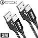 Produktbild NIBIKIA USB C Kabel [2 Stück 2M ] Nylon Typ C Ladekabel für Samsung Galaxy S10 S9 S8 Plus,Note 10 9 8,A3 A5 2017,LG G5 G6 V20,HTC 10 U11,Sony Xperia XZ Xa1, Huawei P30 P20 Mate 20 Lite P10 P9 usw
