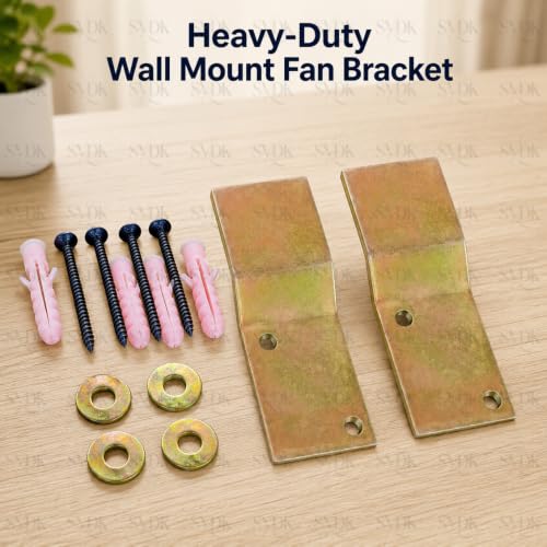Image of Heavy-Duty Wall Mount Fan Bracket | Universal Fan Wall Holder Compatible with All Brands | Durable & Rust-Resistant Mounting Frame (FC - 004- 1-Pack of 2)