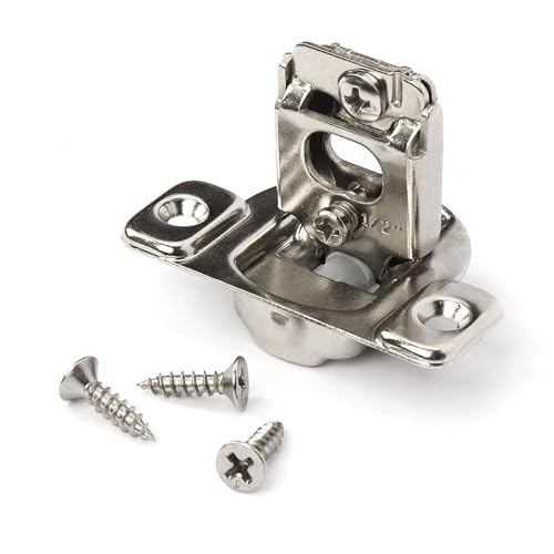 Heavy‑Duty 1/2 Inch Overlay Soft‑Close Compact Cabinet Hinge, 105° Face Frame Mount Hinge for Kitchen Cupboard Cabinet Door Repair & Remodel Upgrade