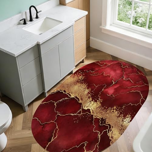 Tapete Ovalado Mármol Moderno Lavable 2x3 pies miniatura 4