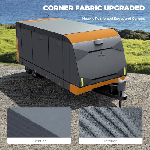 Rvmasking QT2628A-A08 Heavy Duty 7 Layers Top Travel Trailer Cover With 4 Tire Cover For 24'1"-26', Windproof Rip-Stop Anti-Uv Rv Cover thumb #4