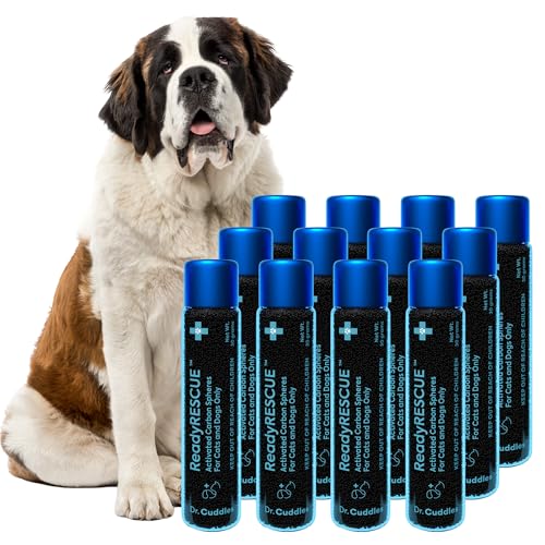 Image of Activated Charcoal microspheres for Dogs and Cats - Veterinary-Grade Pet First Aid Kit Essential - Fast Acting Emergency Poison Binder - Safe and Travel Ready - 30g Pack of ​12