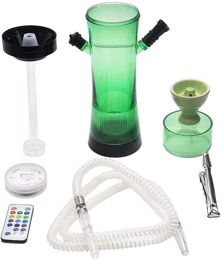 LSZ Shisha-Set LED Leichthuks Set mit Zangen, Schlauch und Fernbedienung, Acrylhuka for Männer und Frauen Shisha-Set…