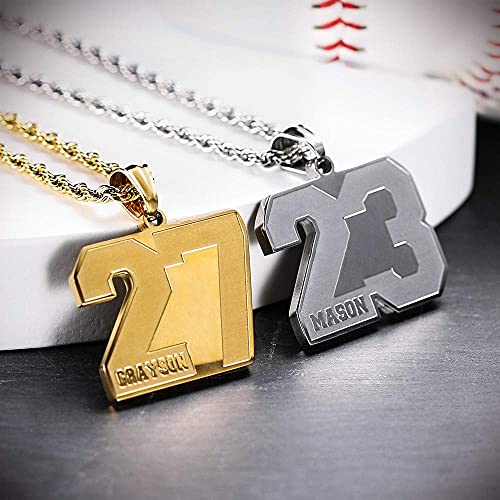 AILIN Custom Number Necklace For Athletes Stainless Steel Personalized Name Baseball Number Pendant Necklace For Men Basketball Football Chain Sport Jewelry2