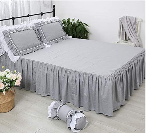 Amazon アンティーク風グレーのベッドスカート 無地 綿100 シングル ベッドスカート オンライン通販