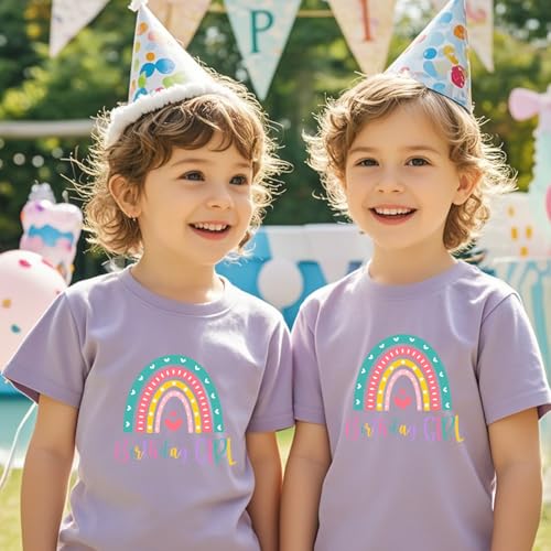 Image of Birthday Girl Tshirt Toddler Birthday Shirts Tees Little Kids Top Outfit Cotton Short Sleeve 2nd 3rd 4th 5th 6th 7th 8th