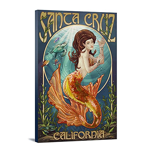 Santa Cruz, California, Mermaid, (12x18 Wrapped Canvas, Wall Decor, Artwork)