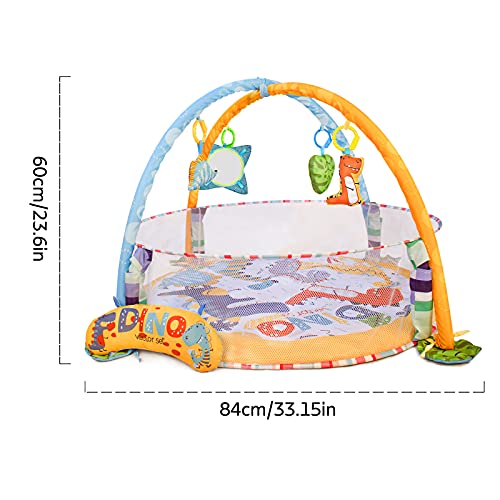 The Best 4 in 1 Baby Play Gym Mat for Infants Floor Activity Gym Mat with 4 Toys for Newborns