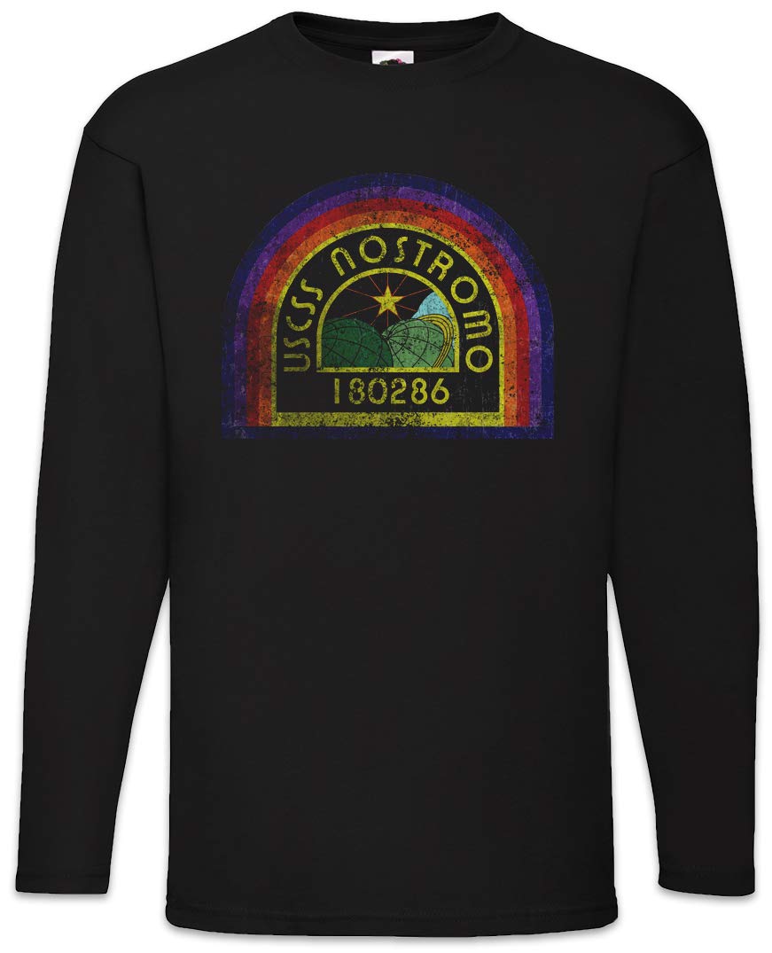 Urban Backwoods Men's Black Uscss Nostromo Patch Long Sleeve T-Shirt Size Xl