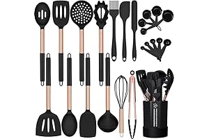 Fungun 24pcs Black and Gold Kitchen Utensils