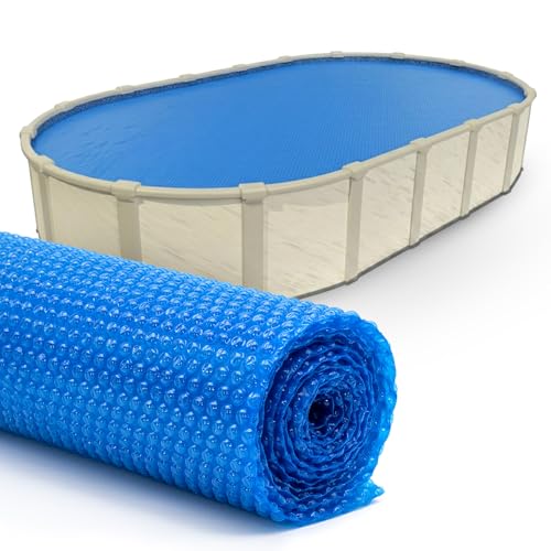 Sun2Solar Blue 16 ft x 32 ft Oval Pool Solar Cover | 12 Mil | Heat Retaining Blanket for Inground...