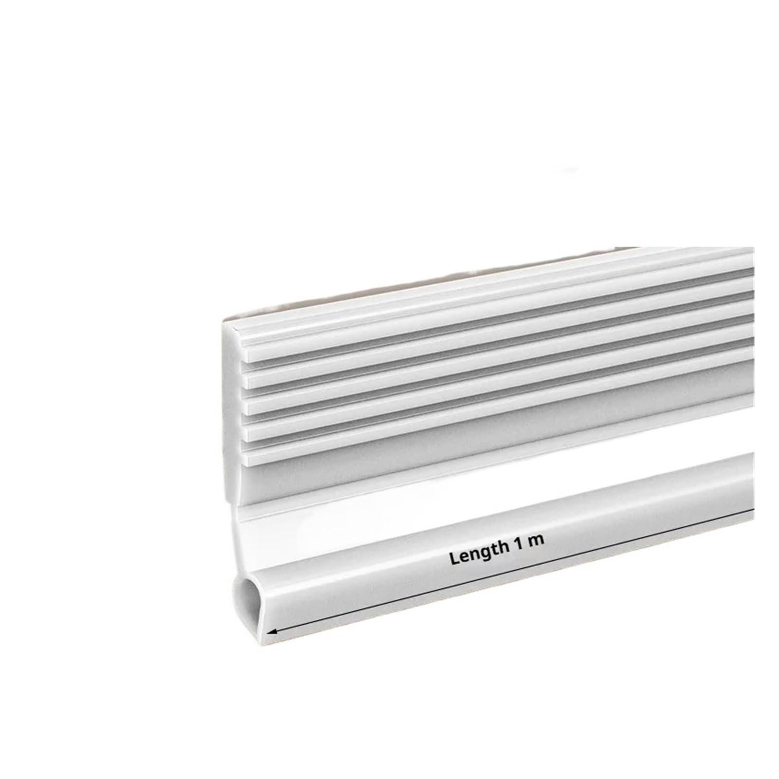 Draft Excluder For Doors 28/50mm Height Door Seal Strip Flexible Soft TPE Under Door Weatherstrip 1M Self-Adhesive Dustproof Windproof Stripping(Small White G4629F)
