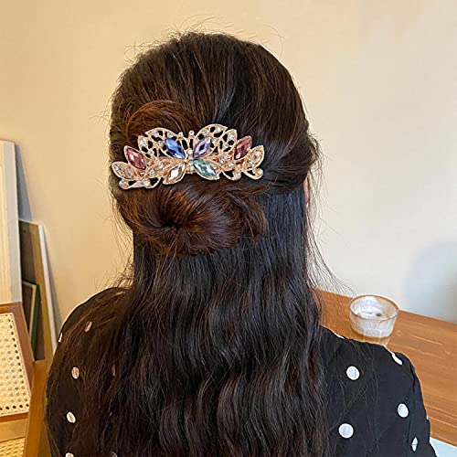 Lawie Pack de 4 Pinzas de Mariposa de Lujo con Piedras de Cristal Brillantes y Purpurina para el Pelo, Clips Metálicos para Mujeres y Niñas miniatura 3