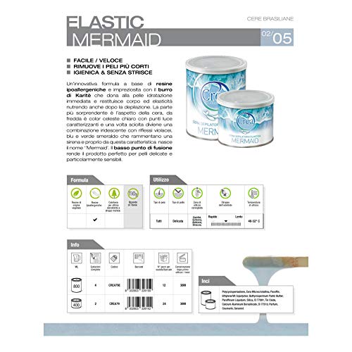 Cera Depilatoria Brasiliana Elastica MARMAID - 800...