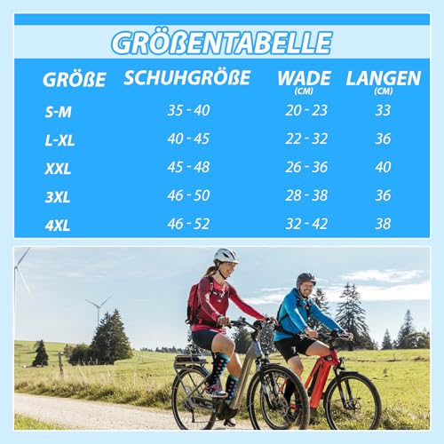 HIPOWER 5 Pares de Calcetines de Compresión Coloridos para Hombre y Mujer - para Vuelo, Ciclismo, Enfermera - imagen 7