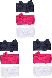 9 Peças Turbante Com Nó Faixa De Cabeça Elástica Com Laço Para Bebê Lenço De Cabeça Elástico Para Bebê Turbante Elástico Com Laços De Natal Faixa De Cabeça Com Laço Turbante