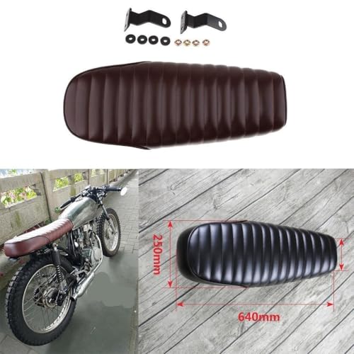 Asiento para motocicleta Dirt Bike con cojín acolchado estriado y acabado marrón 2
