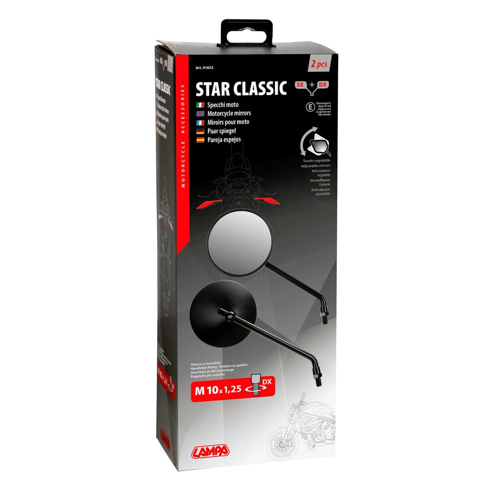 Lampa 91633 Star Classic, Coppia specchi retrovisori Moto omologati